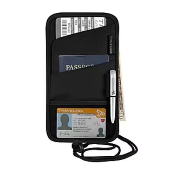 Travelon Passport ID & Boarding Pass Holder bag, wallet purse back - Picture 1 of 12